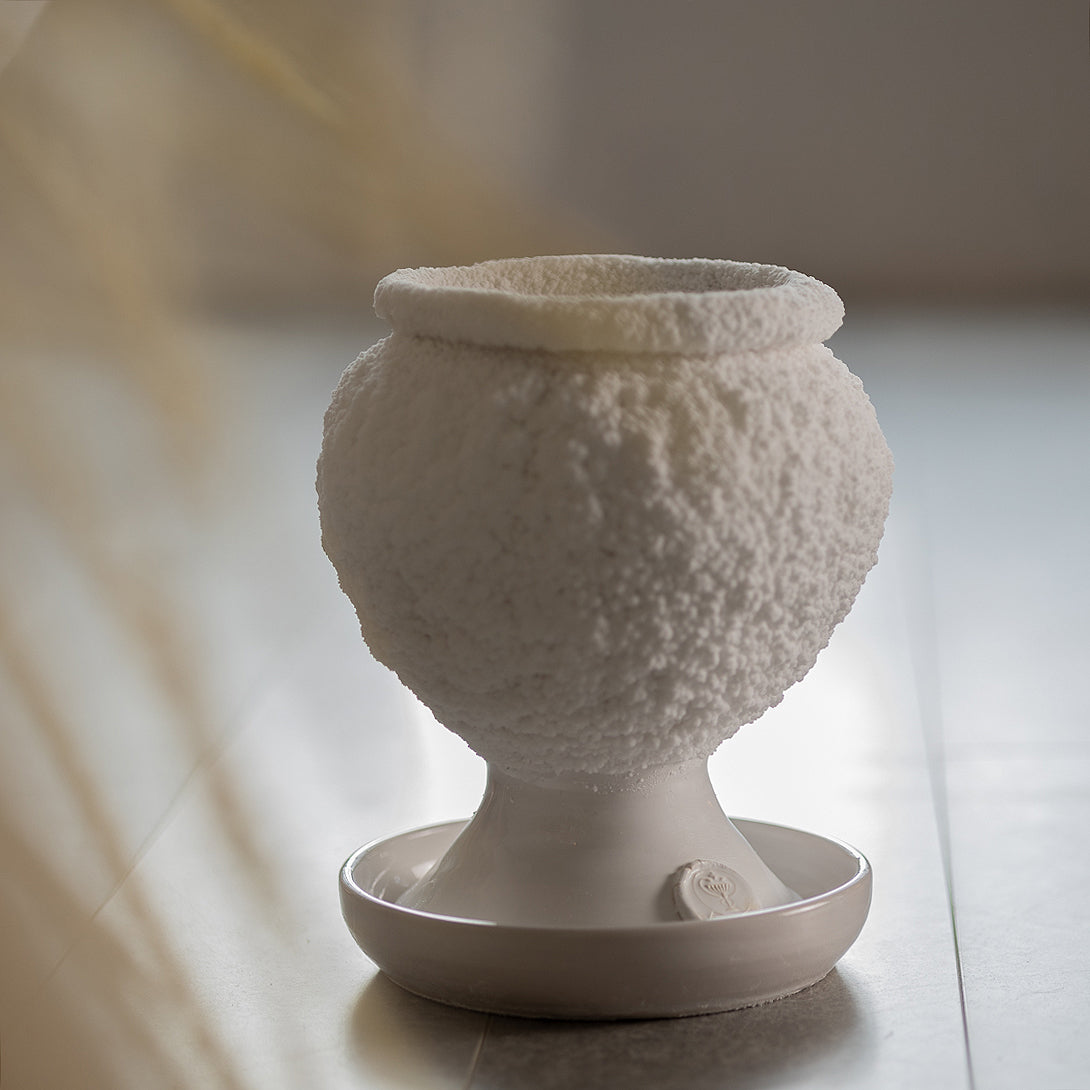 SALSAMED Salzkelch – Farbe Weiß (glasiert), Größe "M"