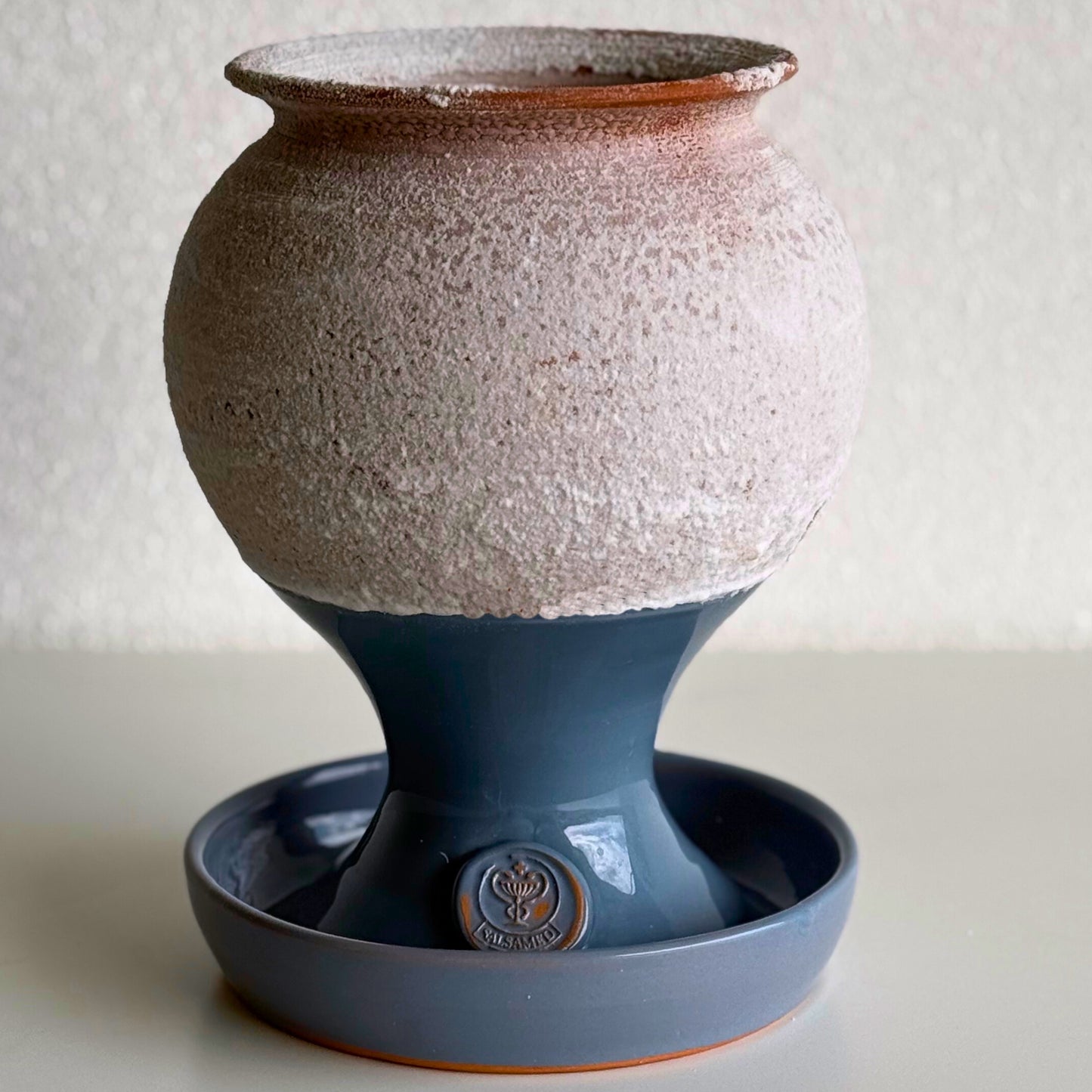 SALSAMED Salzkelch – Farbe Mondsteingrau (glasiert), Größe "L"