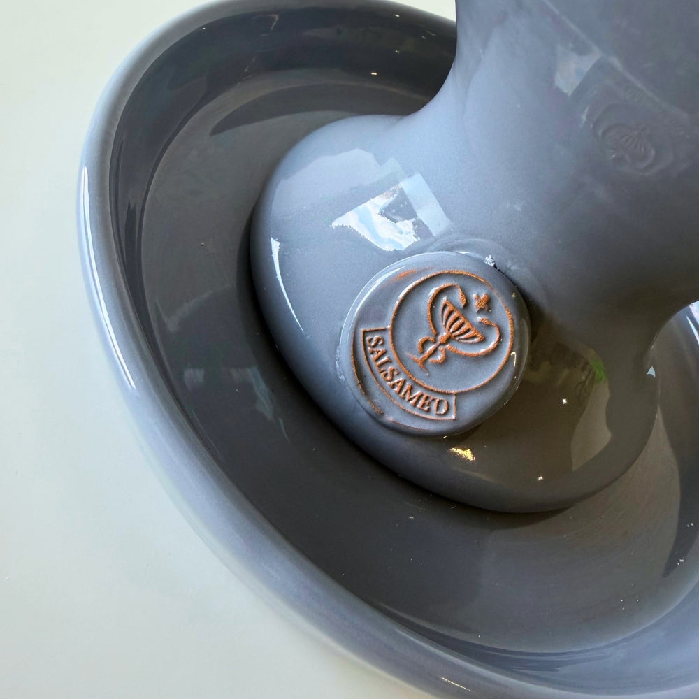 SALSAMED Salzkelch – Mondsteingrau (glasiert)