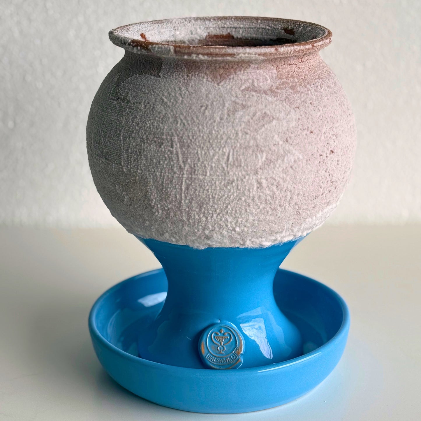 SALSAMED Salzkelch – Farbe Blau (glasiert), Größe "M"