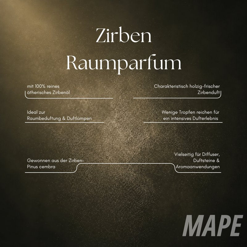 Zirben-Raumparfum mit holzig-frischem Zirbenduft