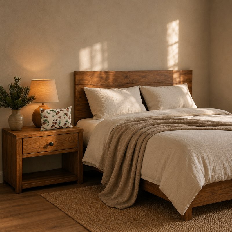 Zirben-Zierkissen im Schlafzimmer